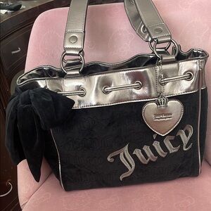 Juicy Couture DAYDREAMER  Black and Silver Tote Bag